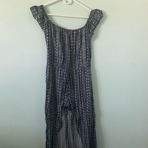 high low patterned dress